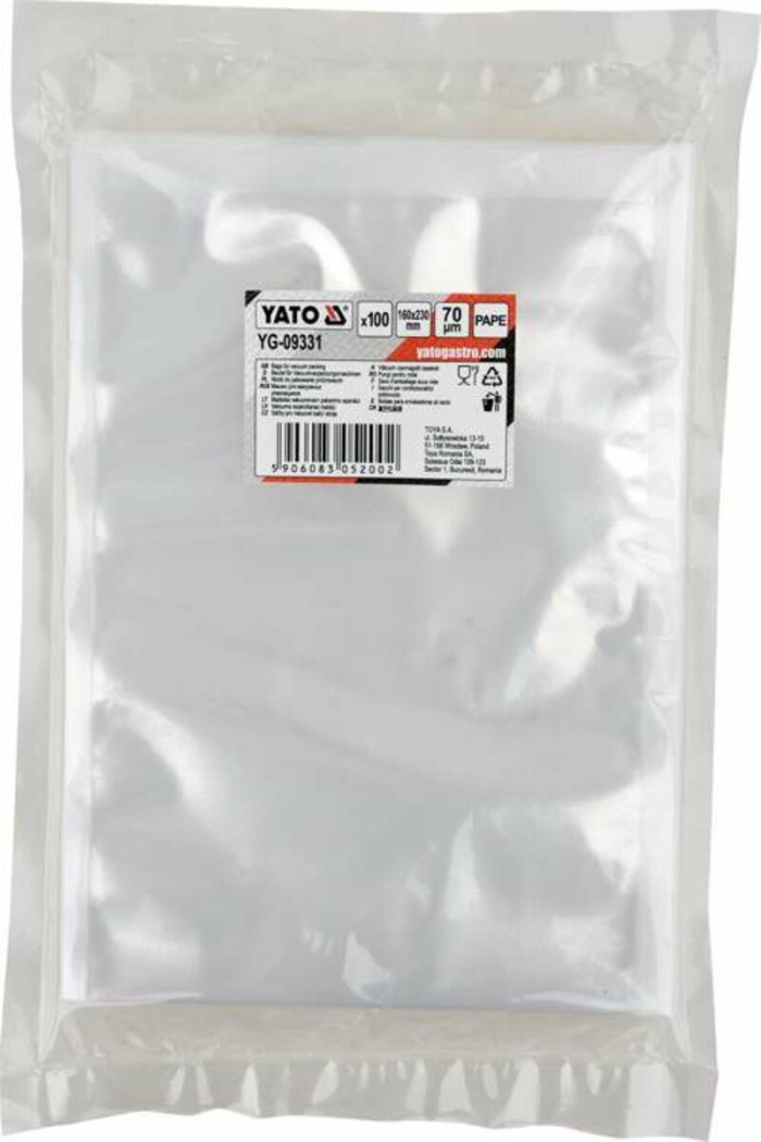 Вакуумний пакет YATO 160х 230 мм, УП 100 шт. [35]