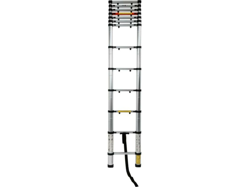 Драбина розтяжна телескопічна VOREL, 13 щаблів, h=3.8 м, макс. вага- 150 кг, з алюмінію