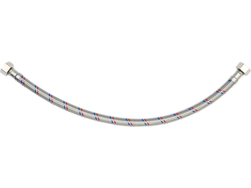 Шланг водопровідний з опліткою з нерж сталі FALA l= 400мм, Ø= 8/12, з'єднання F-3/8" х F-3/8" 1 МПа