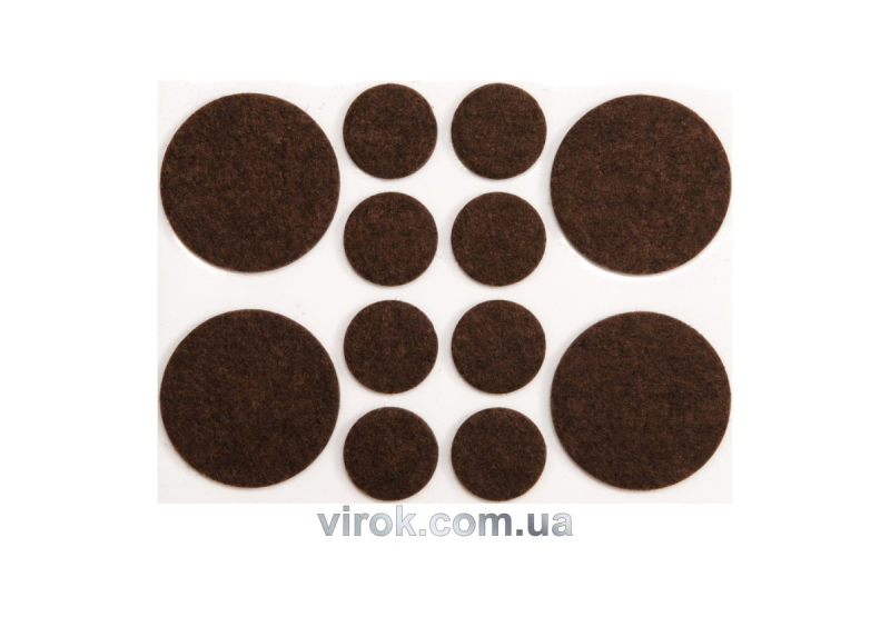 Протектор самоклеючий повстяний VOREL, 20,38мм, набір 12шт. [60/720]