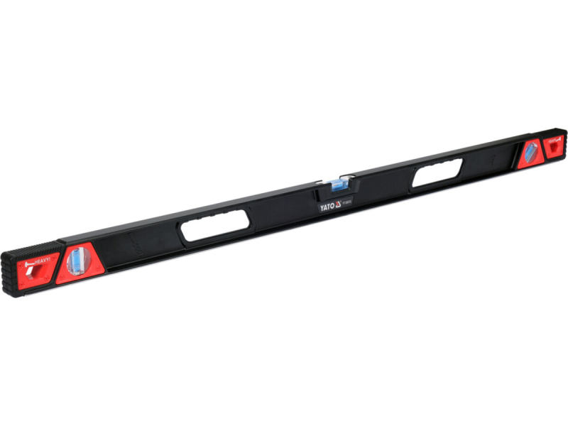 Рівень ударостійкий з магнітами YATO: L= 1 м. 3 капсули в алюмінієвому корпусі, 2 ручки