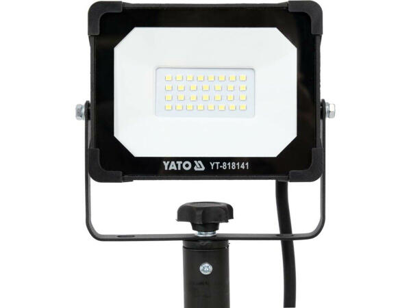 Прожектор с SMD-диодным излучением YATO: 20 Вт, 230 В,1900 Lm, на штативе h=0.6-1.22 м, кабель-2м (YT-818141)