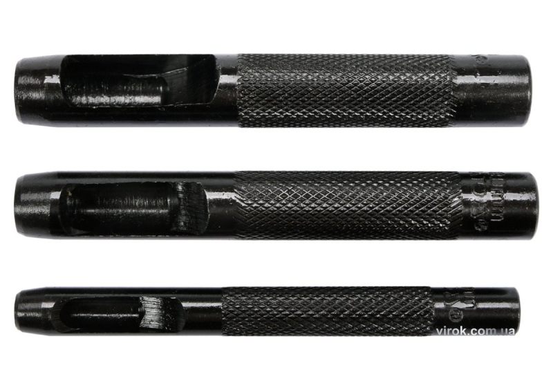 Пробійники отворів YATO: шкіра / гума / картон / текстиль, Ø=6, 8,10 мм, L=90 мм, кпл. 3 шт [20/120]