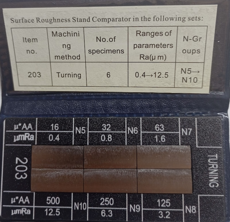 Набор образцов шероховатости поверхности из 6 шт Ra 0.4 - 12.5 OTTIMO