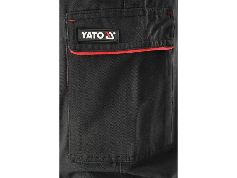 Брюки рабочие COMFY YATO YT-79242, черные с красным, размер L