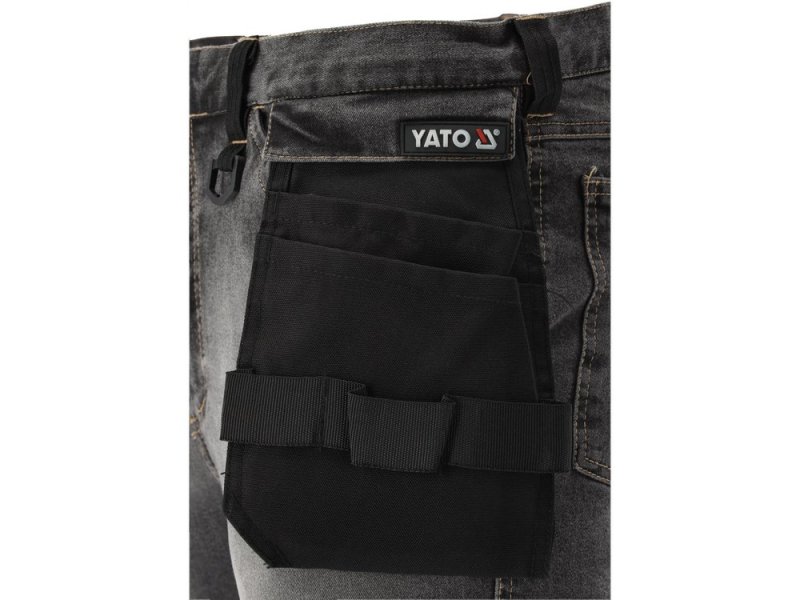 Брюки рабочие STRETCH JEANS YATO YT-79063, серо-черные, размер L/XL
