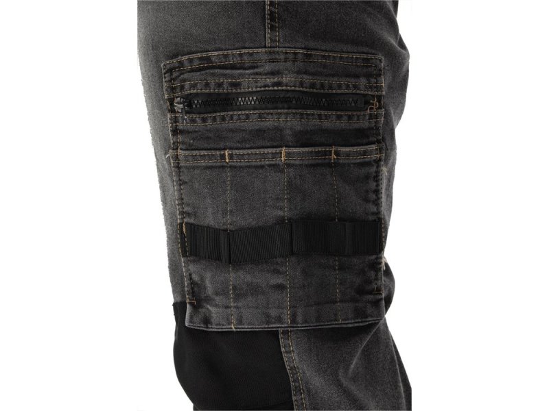 Брюки рабочие STRETCH JEANS YATO YT-79063, серо-черные, размер L/XL