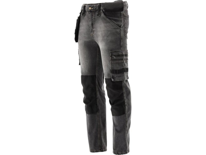 Брюки рабочие STRETCH JEANS YATO YT-79063, серо-черные, размер L/XL