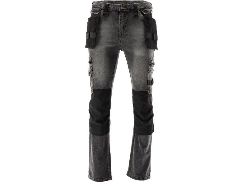 Брюки рабочие STRETCH JEANS YATO YT-79063, серо-черные, размер L/XL