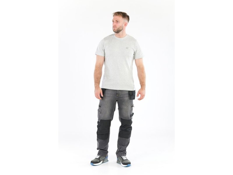 Брюки рабочие STRETCH JEANS YATO YT-79064, серо-черные, размер XL