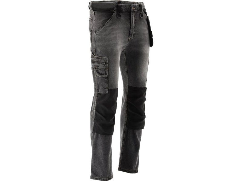 Брюки рабочие STRETCH JEANS YATO YT-79064, серо-черные, размер XL