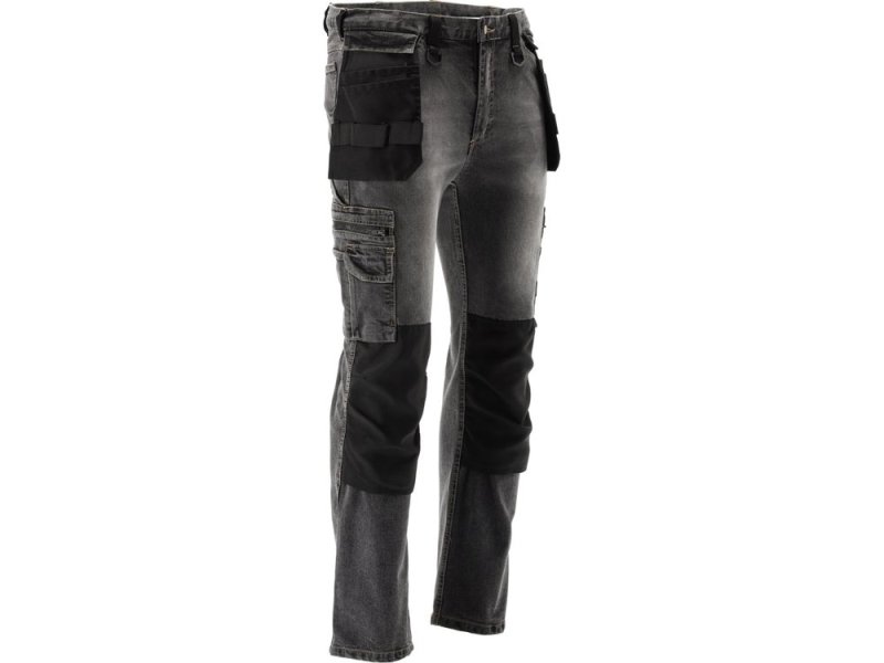Брюки рабочие STRETCH JEANS YATO YT-79065, серо-черные, размер XXL
