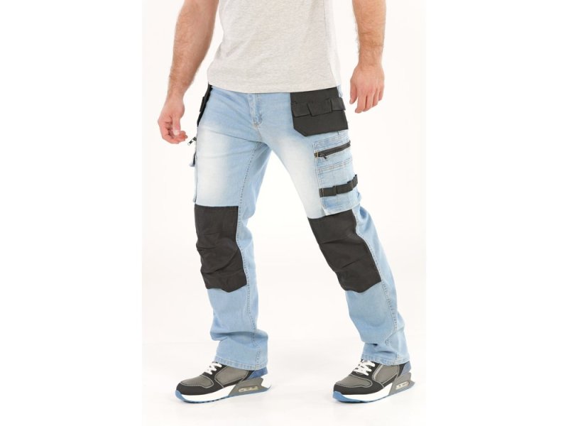 Брюки рабочие STRETCH JEANS YATO YT-79072, сине-черные, размер L