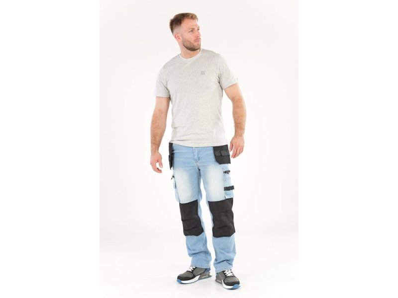 Брюки рабочие STRETCH JEANS YATO YT-79073, сине-черные, размер L/XL