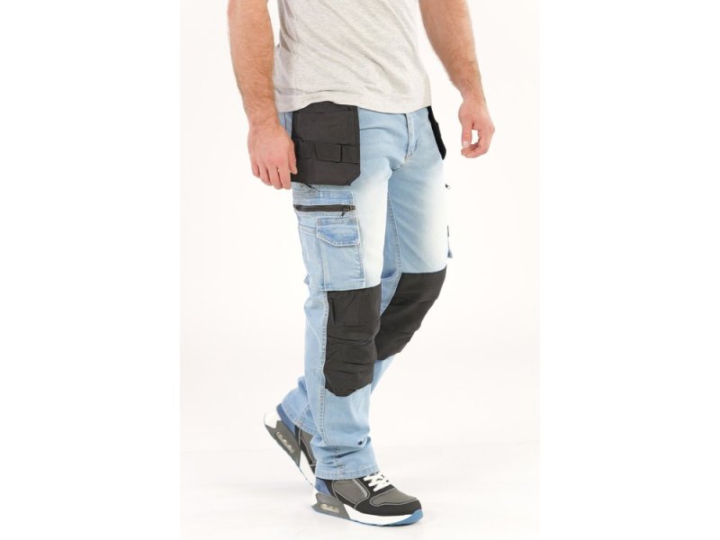 Брюки рабочие STRETCH JEANS YATO YT-79074, сине-черные, размер XL