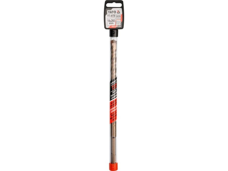 Бур по бетону SDS-Plus 14х260 мм YATO YT-4179, триточковий наконечник
