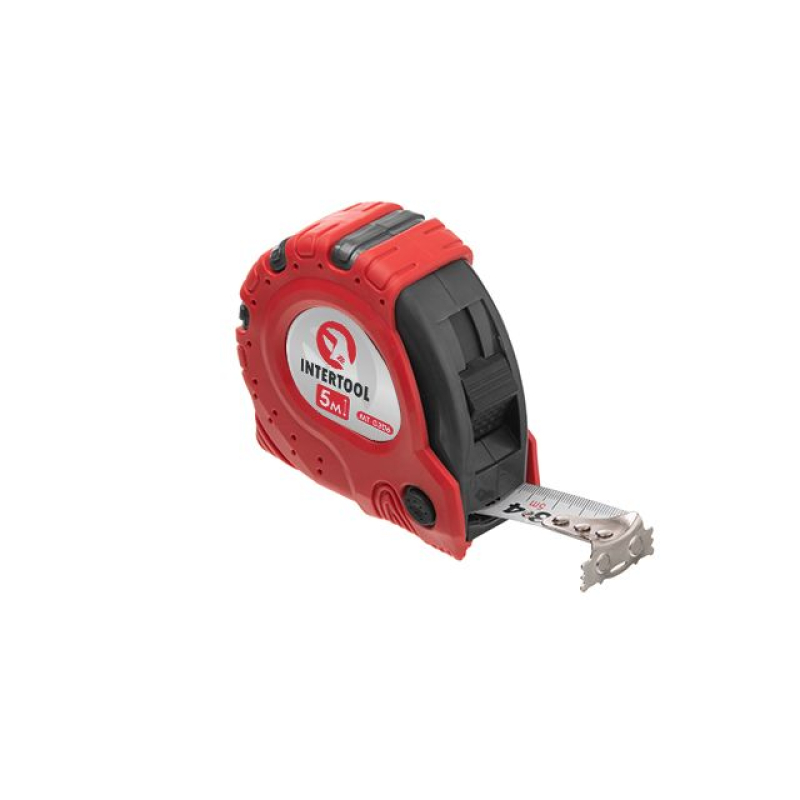 Рулетка с фиксатором 5м*25 мм "Супер Магнит" blister MT-0306 INTERTOOL