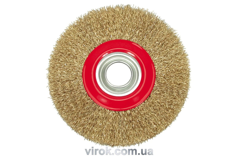 Щітка - крацовка для точильного станка VOREL латунна. сталь Ø-125мм [12/72]