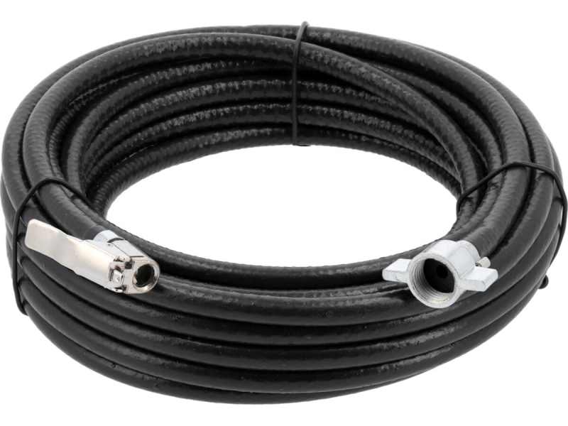 Шланг пневматичний ПВХ для накачки коліс в автомоб YATO; Ø=6/10мм, роб тиск 10Bar, l=8м, гвин М16