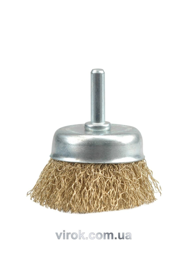 Щітка - крацовка VOREL ЧАШКА з стержнем Ø-75мм [12/96]