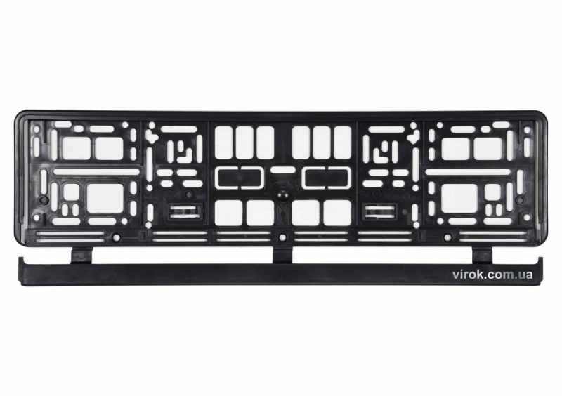 Рамка під номерний знак авто VOREL : чорна, 529 х 132 х 11 мм (пластикова) [50]