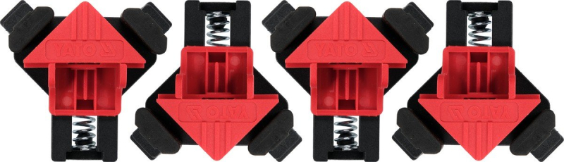 Струбцини кутові (90°) пружинні YATO для робочого діапазону 5- 22 мм, 80х 85х 50 мм, 4 шт. [6/24]