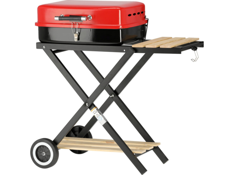 Гриль вугільний з розкладним столом LUND, решітка- 45х 34 см, з 2 колесами; 74х 42х 79 см