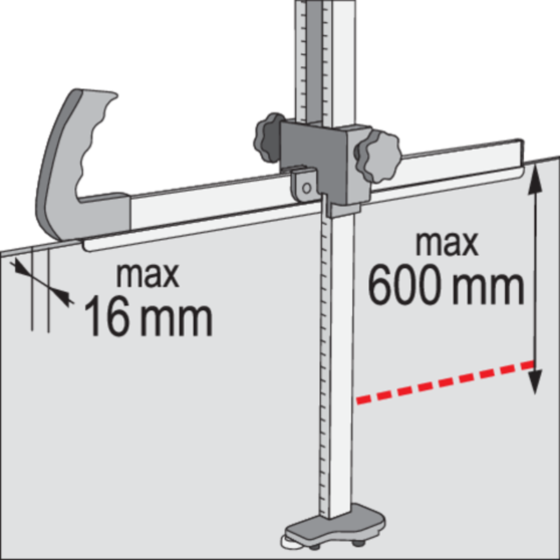 Різак-рейсмус 2-сторонній до г/к плит YATO товщиною ≤ 16 мм, макс. ширина- 600 мм, 2 ножі + 10 запас