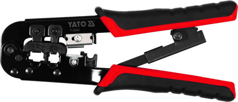 Кліщі для обтискання і зачистки кабелів YATO : RJ45, RJ11, L=190 мм [10/50]