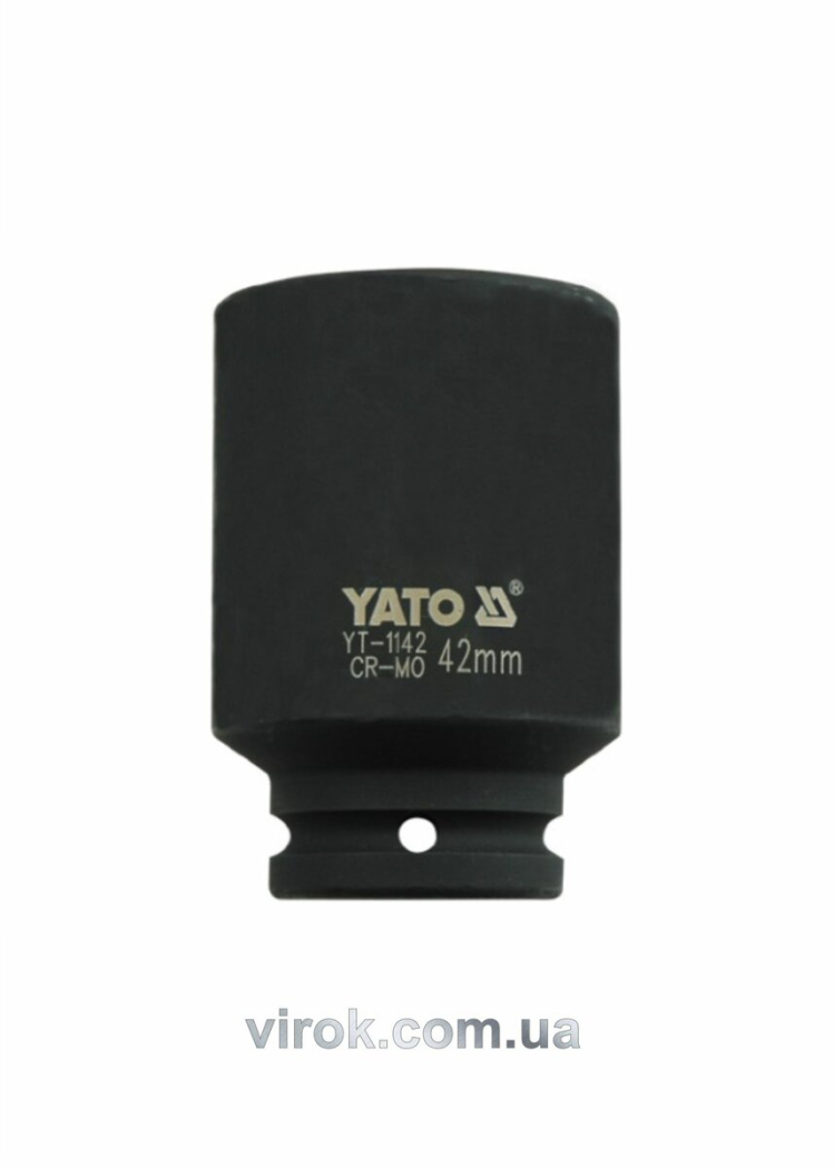 Головка торцева ударна 6-гранна YATO : подовжена, квадрат 3/4", М= 42 мм, L= 90 мм [4/16]