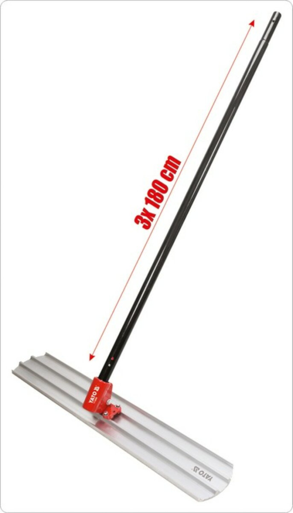 Планка розгладжувльна по бетону з вібраційн головкою YATO, 120х20см, з складним держаком 3х180см