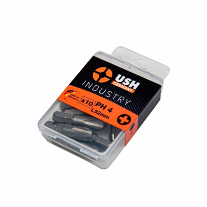 Насадка викруткова USH Industry Phillips PH4 x 32 мм. Уп. 10 шт.