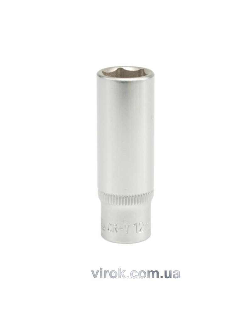 Головка торцева 6-гранна YATO : подовжена, квадрат 1/4", М= 12 мм, L= 50 мм [24/120/240]