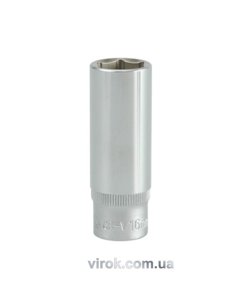 Головка торцева 6-гранна YATO : подовжена, квадрат 3/8", М= 16 мм, L= 63 мм [12/60/120]