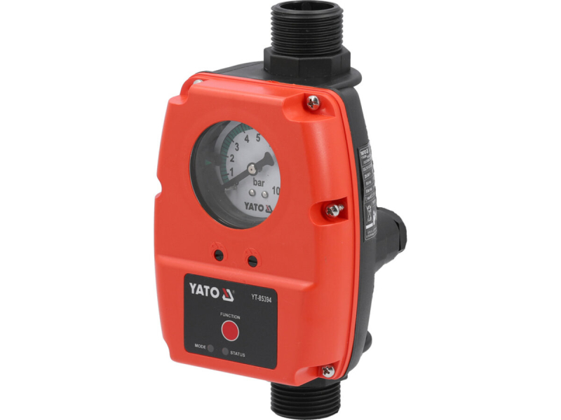 Реле тиску рідин YATO від ел. мережі 230В. макс. струм- 10А, макс./ стартовий тиск- 10/ 1-6 Bar [12]