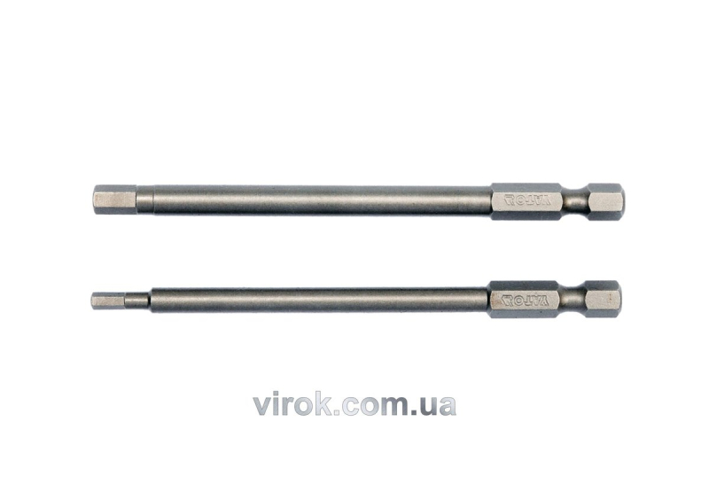 Набір насадок викруткових YATO : "HEX TAMPER" 3мм,5мм, квадрат 1/4", L= 100 мм. 2шт.