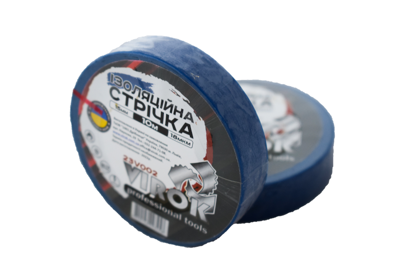 Стрічка ізоляційна VIROK : 15 мм х 10 м x 0,18 мм CИНЯ