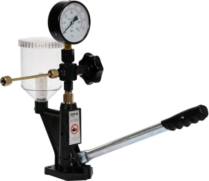 Тестер діагностичний YATO форсунок в дизельних двигунах, з тиском 0-600 Bar, ємність- 600 мл