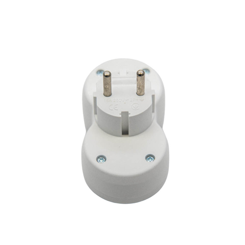 Вилка розгалужувальна електромережева VIROK 16А/250V на 2 гнізда без заземлення