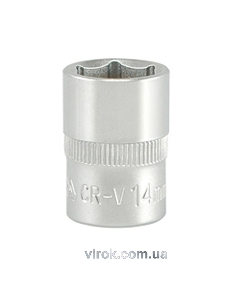 Головка торцева 6-гранна YATO : квадрат 3/8", М= 14 мм, L= 28 мм [24/240/480]