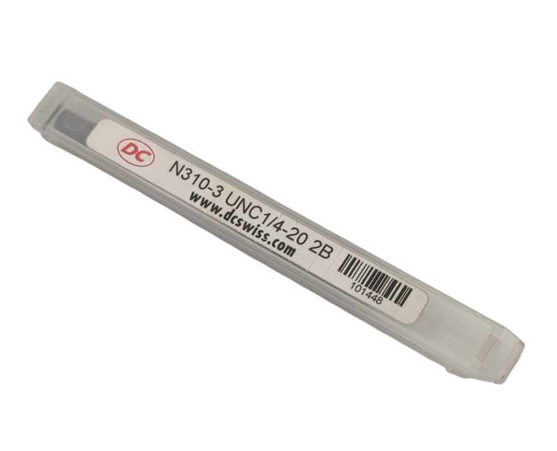 Мітчик дюймовий UNC 1/4" 20 ниток Р6М5К5 (HSS-E) потовщений хв. DIN371 
N310-3 101448 DC Swiss