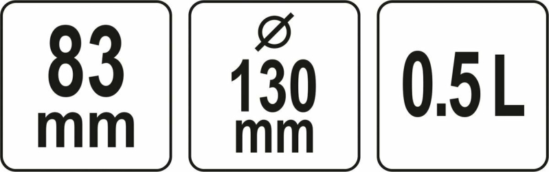 Глечик гумовий для гіпсу і будівельних розчинів YATO, об'єм- 0,5 л, Ø= 130 мм, H= 83 мм