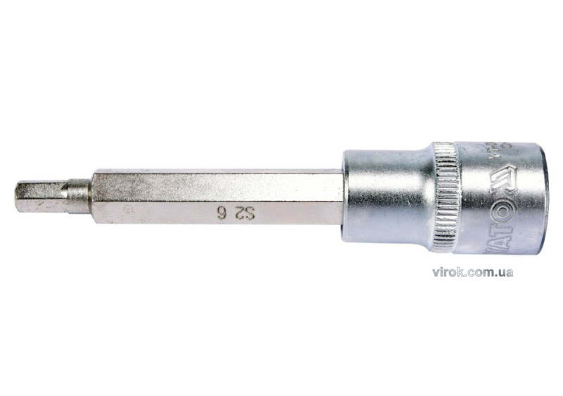 Головка торцева YATO квадрат 1/2 HEX M6, L= 100 мм. подовжена