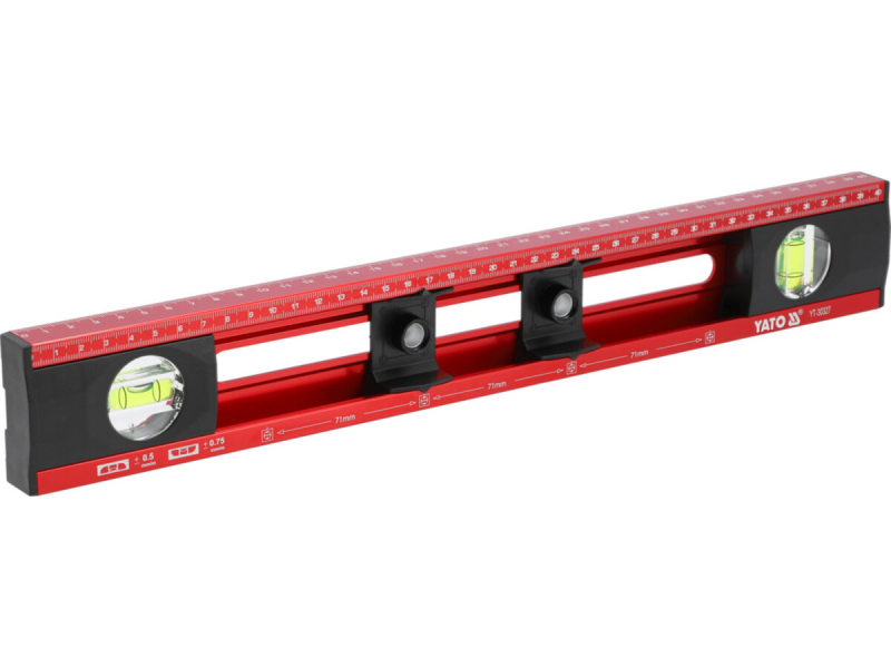 Рівень для електриків YATO: L= 40 см. 2 капсули в ABS, алюмінієвому корпусі