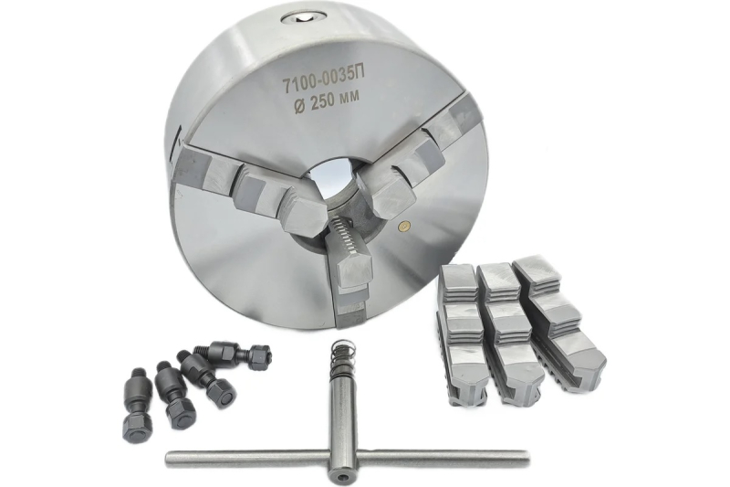 Патрон токарный ф250 3-х кул. 7100-0035П (К11-250C6, полная комплектация) PREMIO