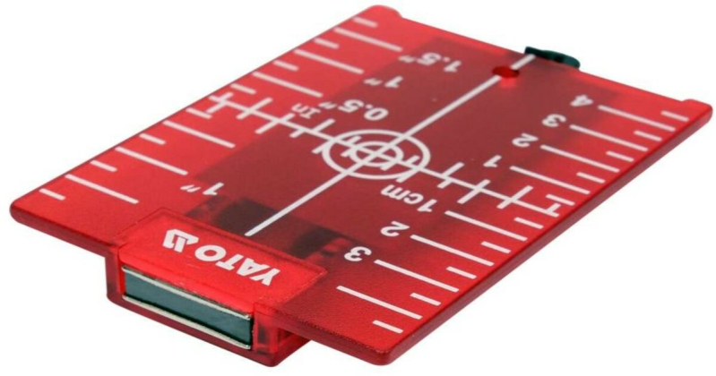 Пластина прицільна для нівеліра червона YATO 105х 75х 3,2 мм