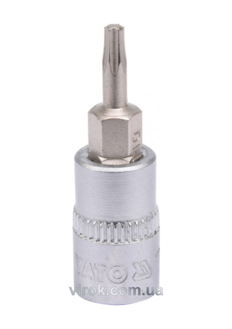 Головка торцева YATO квадрат 1/4 "TORX" Т10, L= 37 мм [150/600]