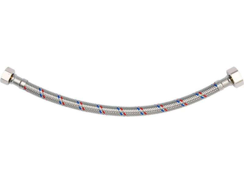 Шланг водопровідний з опліткою з нерж сталі FALA l= 300мм, Ø= 8/12, з'єднання F-1/2" х F-3/8" 1 МПа