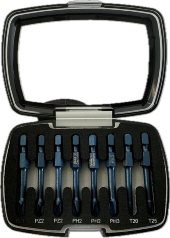 Набор отверточных насадок Blueshock USH: 1/4"х 50 мм, PH2(х2)-3, PZ2(х2)-3; T20-25, 8 элем. (U0004208)
