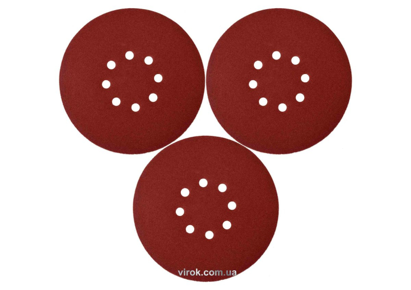 Круг шліфувальний з наждачн. паперу з липучкою YATO: Ø= 180 мм, Р150, до YT-82341, 3 шт [50/200]